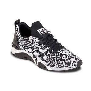 Ash 38 Animal Print Knit Black White Spike Heel Sneakers